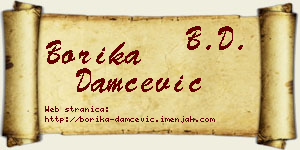 Borika Damčević vizit kartica